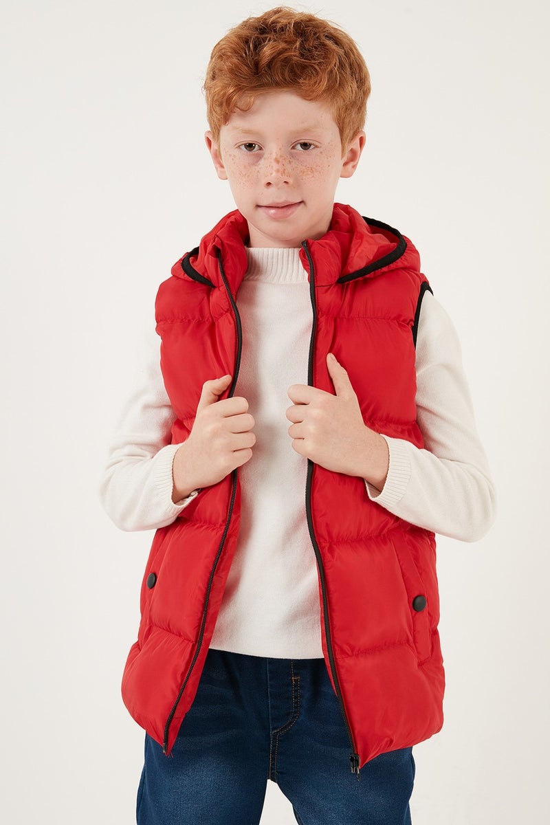 Lela Zippered Hooded Pocket Puffer Vest Unisex Children's Vest 5761983  - Image 3