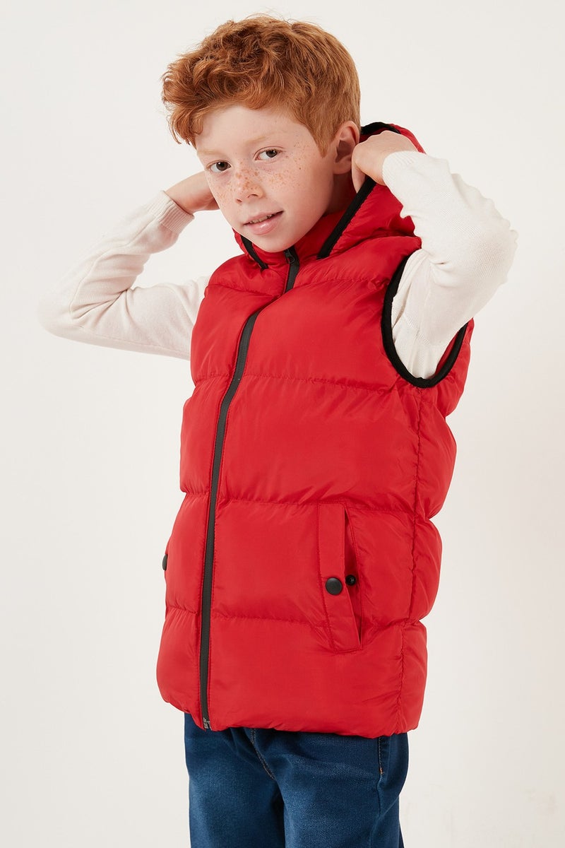 Lela Zippered Hooded Pocket Puffer Vest Unisex Children's Vest 5761983  - Image 2