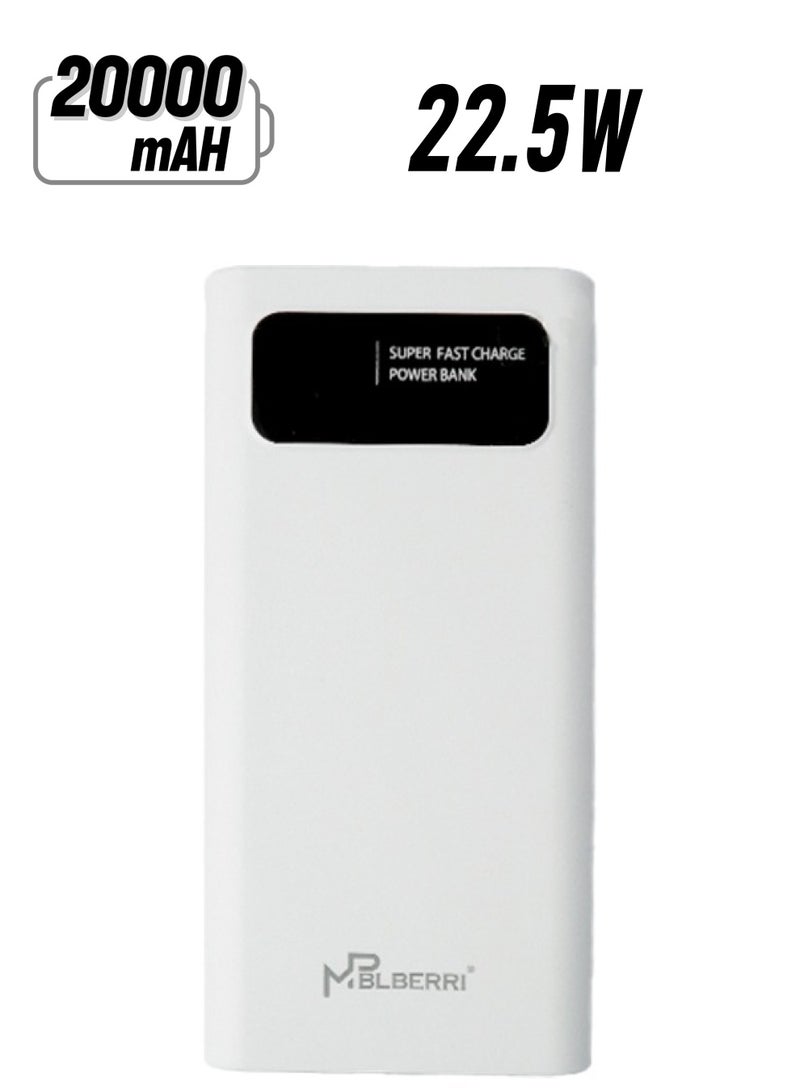 mpBLBERRI 20,000mAh Power Bank Dual USB & Type-c | mpBLBERRI BLB-P103 - Image 1