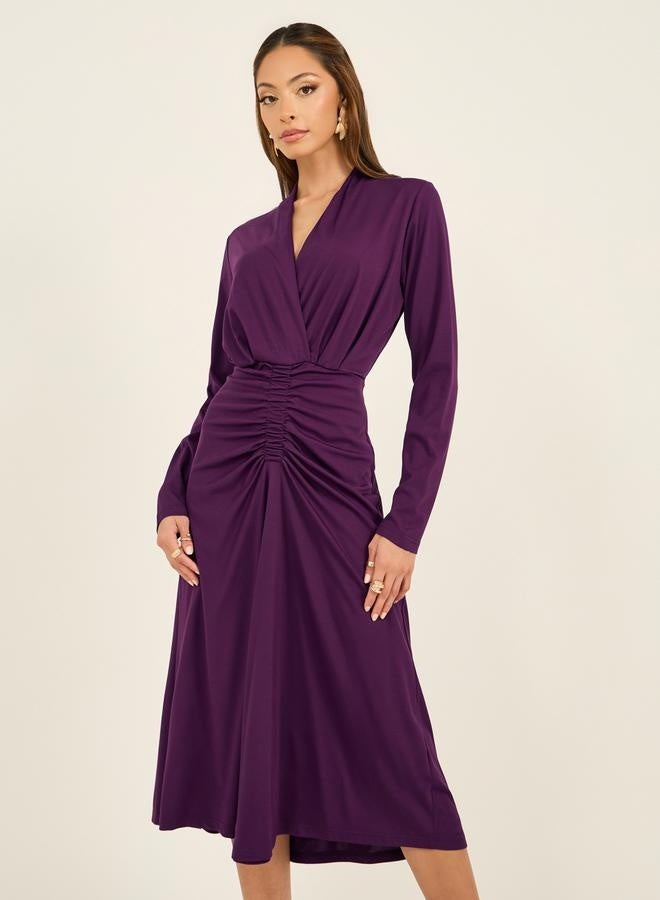 Styli Gathered Jersey Dress - Image 4