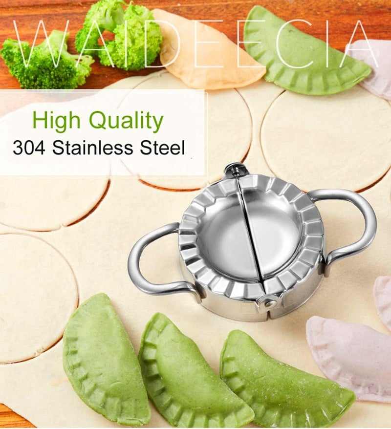 AOEKBOH Dumpling Maker - Dumpling Press/Stainless Steel Empanada Press/Pie Ravioli Dumpling Wrappers Mold Kitchen Accessories (9.5cm/3.74" Large) - Image 2