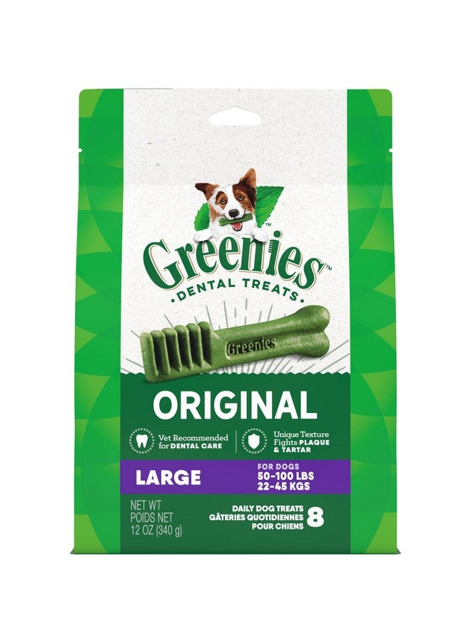 Greenies Original Large Natural Dental Care Dog Treats, 12 oz. Pouch (8 Treats) - Image 1