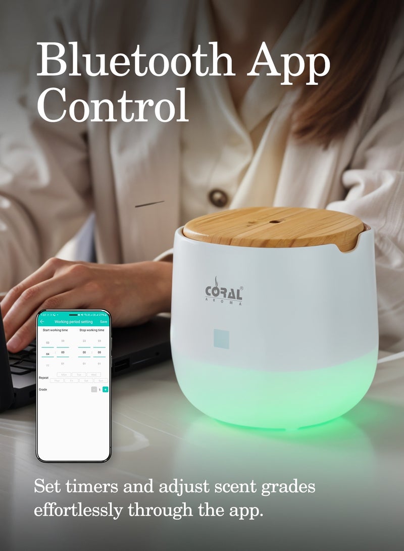 CORAL AROMA Scent Home Care Smart Diffuser | LED Lights | Bluetooth Control | USB C | Portable & Tabletop with 1 Year Warranty  - Image 4