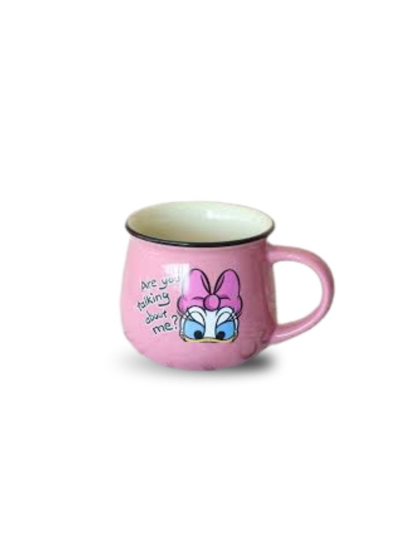 Daisy Porcelain Mug with Duck Character Design – Pink - Image 1