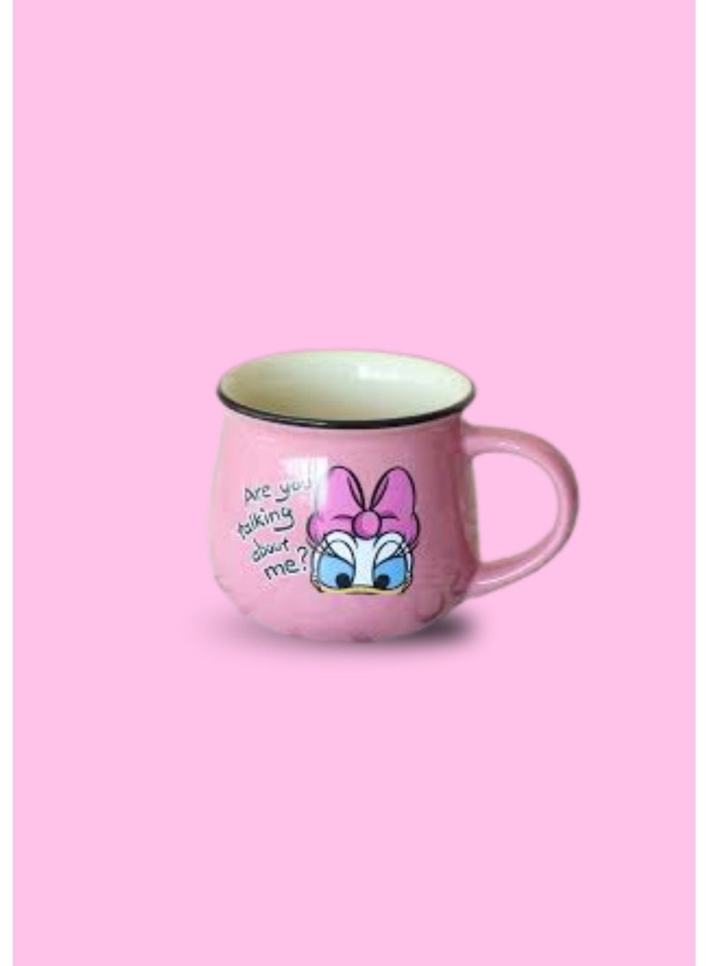 Daisy Porcelain Mug with Duck Character Design – Pink - Image 2