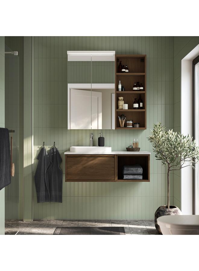 erorex Open cabinet, brown oak effect, 40x48x33 cm - Image 2