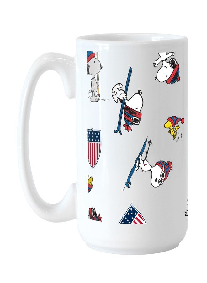 HONAV TEAM USA Ceramic Mug With Peanuts Inspired Design - Durable Ceramic Build, Keeps Coffee Hot For Hours - Gift For Olympics Fans