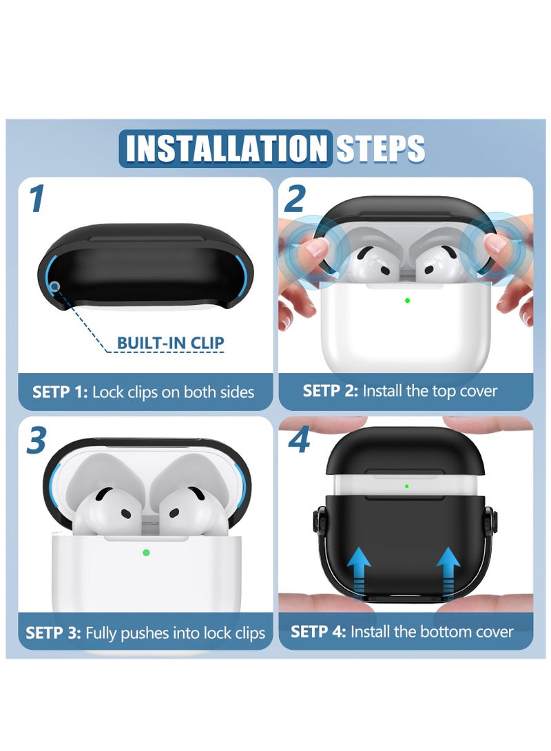 أنيوغرو ANYOGRO لغطاء حافظة AirPods Pro 3 للنساء والرجال، تصميم فريد لسماعات الموسيقيين، حافظة واقية من مادة PC مع مجموعة أدوات تنظيف وميدالية مفاتيح متوافقة مع AirPods Pro الجيل الثالث 2025 - Image 3