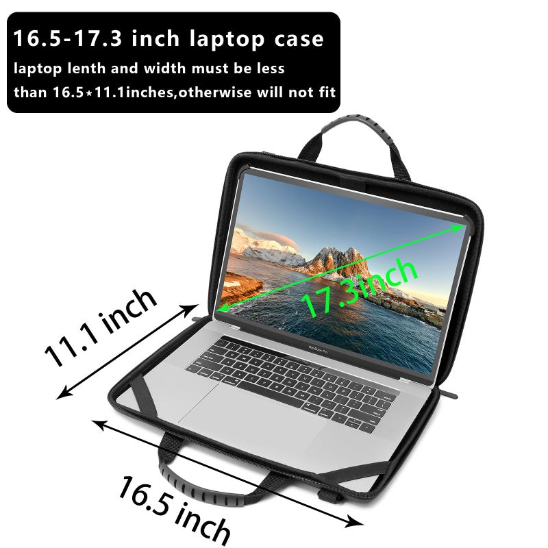 bug Laptop Case for 14.1-15.6 Inch Macbook Pro Air Chromebook HP Lenovo Work-in Notebook Computer Hard Shell Laptop Bag for Men Women with Pouch and Shoulder Strap (14.2"L x 9.5"W, Black) - Image 4