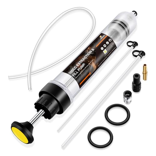 YSTOOL 500CC Manual Fluid Extractor and Fill Syringe Automotive Oil Evacuator and Dispenser Pump with Long Hose and Extension Tubes for ATF Coolant Power Steering Fluid Gear Oil Brake Fluid Engine Oil - Image 1