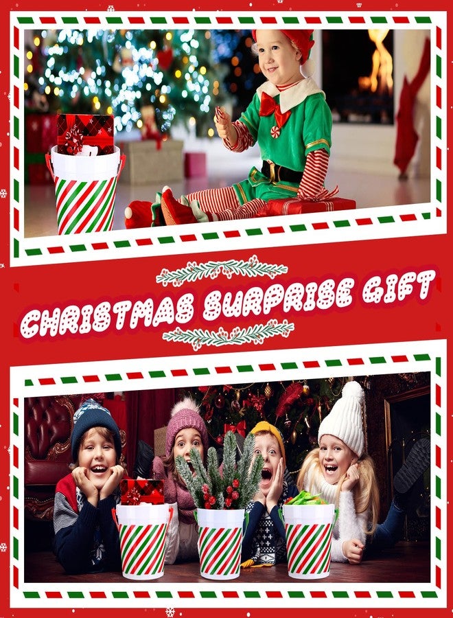 Sliner 16 Pcs Christmas Plastic Bucket with Handles 34 oz Versatile Christmas Treat Buckets Red Green Ice Container for Wine Beverage Parties Champagne Beer Vase Decoration Wedding Drink Pail Gift - Image 5