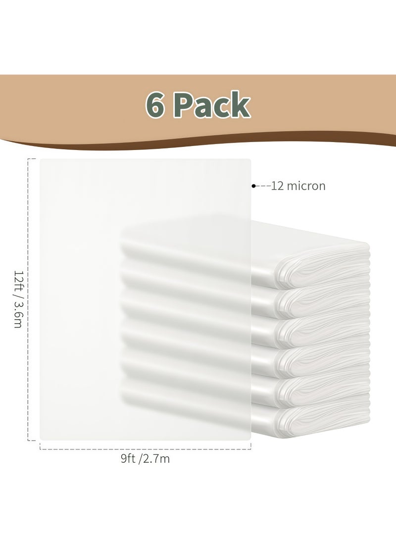 6 packs of transparent plastic cloth, furniture protection, building waterproofing membrane, dust, and painted floor sofa covers，Polythene Sheeting for Furniture & Floor Protection. (Clear-6 Pack) - Image 2