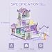randhar Princess Dollhouse Set Lilac Purple Doll House with 9 Rooms on 3 Floors Includes 2 Dolls 2 Pets 12 Pieces of Furniture and Other Accessories Prefect Gift for Girls Dreamy Dollhouse - Image 4