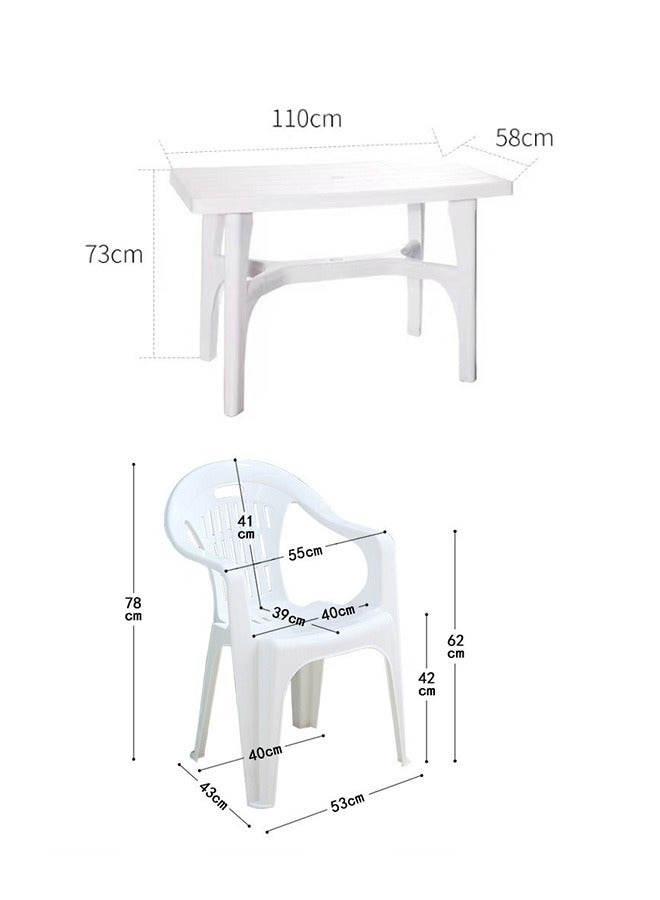 JCB CHIC 5 Piece Outdoor Patio Furniture Sets, All Weather Outdoor Table and Chair Set, Table and  4  Chairs for Picnic, Event, Training, Outdoor Activities, at Home and Commercial Use - Image 2