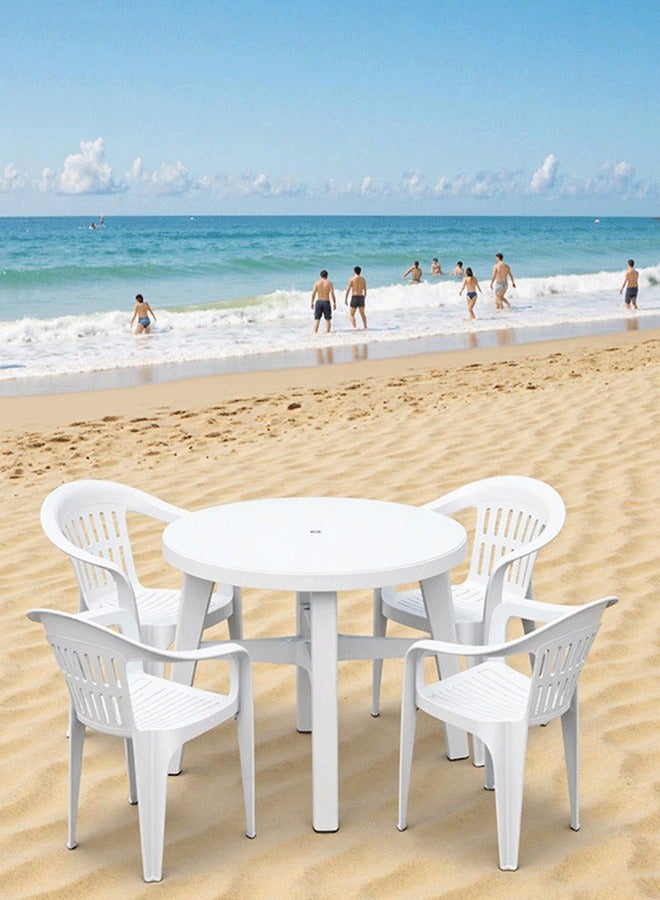 JCB CHIC 5 Piece Outdoor Patio Furniture Sets, All Weather Outdoor Table and Chair Set, Table and  4  Chairs for Picnic, Event, Training, Outdoor Activities, at Home and Commercial Use - Image 5