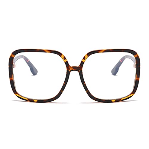 bullabulling Retro Square Reading Glasses For Women Blue Light Blocking Oversized Eyeglass Frames Large lens (Leopard, 1.50, x) - Image 2