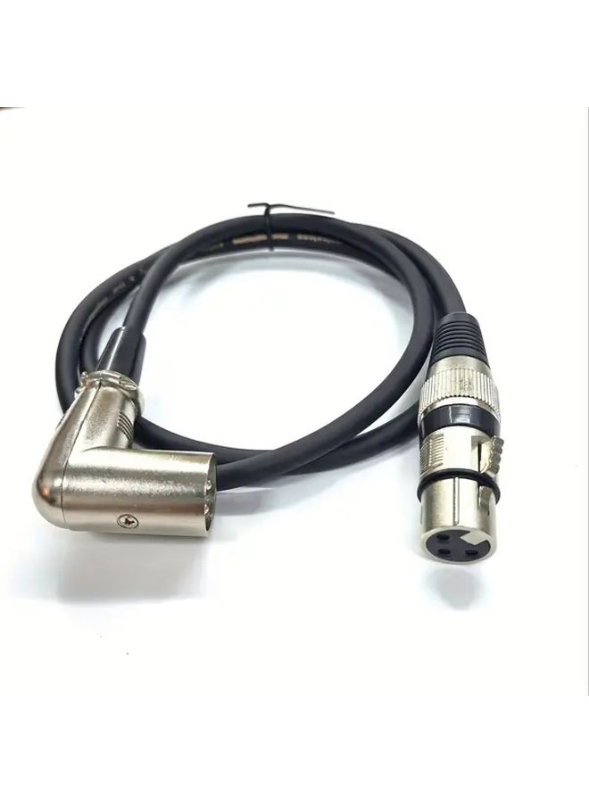 كابل صوتي XLR ذكر إلى أنثى بزاوية 90 درجة، 196 بوصة، كابل ميكروفون متوازن - Image 4
