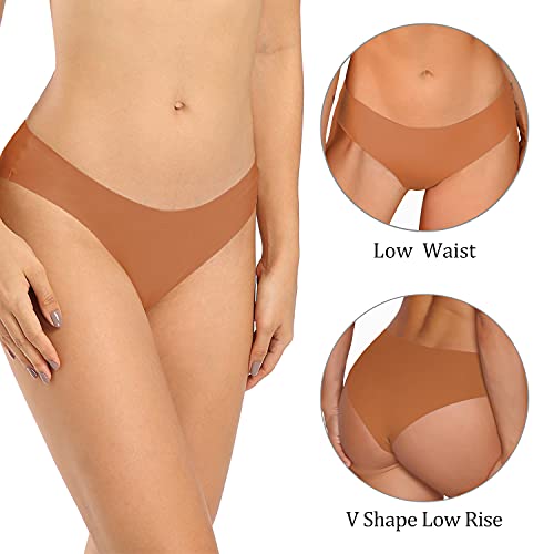 SHARICCA Women Seamless Cheeky Bikini No Show Panties Ladies Invisible Breathable Briefs Soft Stretch Underwear 7 Pack (7P01,S) - Image 2