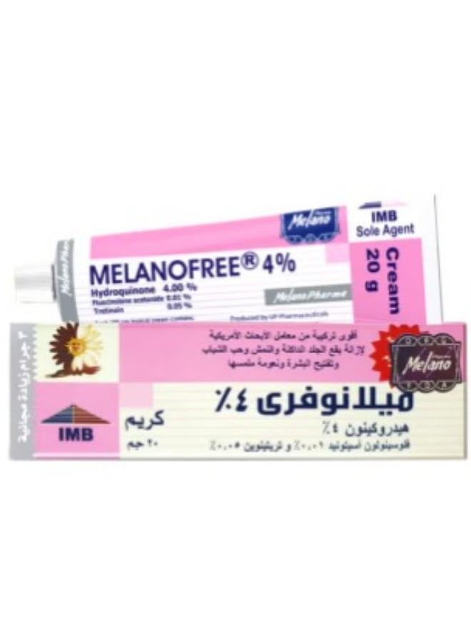 Melano Pharma Melano Free Hydroquinone Cream 4% 20gram - Image 1