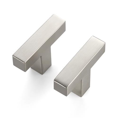 JOY DECOR 30 Pack Cabinet Knobs 2 Inch Brushed Nickel Kitchen Cabinet Handles Square Drawer Pulls Stainless Steel Single Hole Drawer Knobs for Dresser Drawers - Image 1