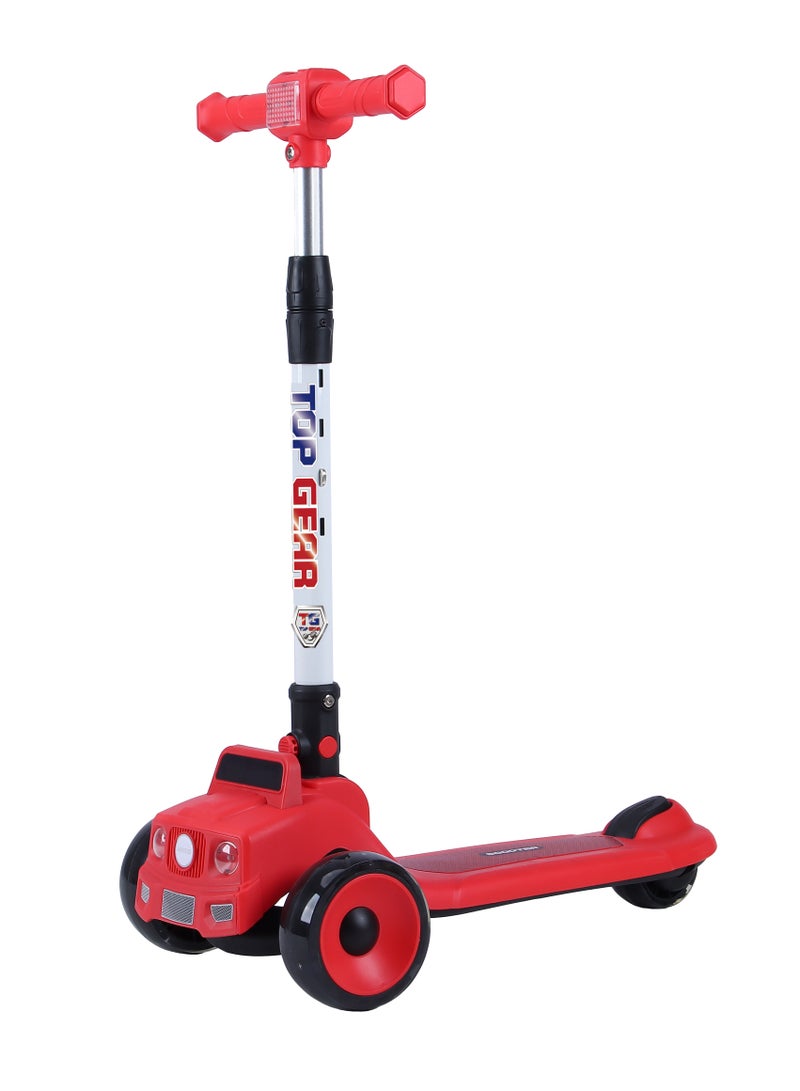 Top Gear Kids Scooter TG 865 – 3-Wheel Foldable Kick Scooter with PU Lighting Wheels, for Ages 3-12 - Red - Image 1
