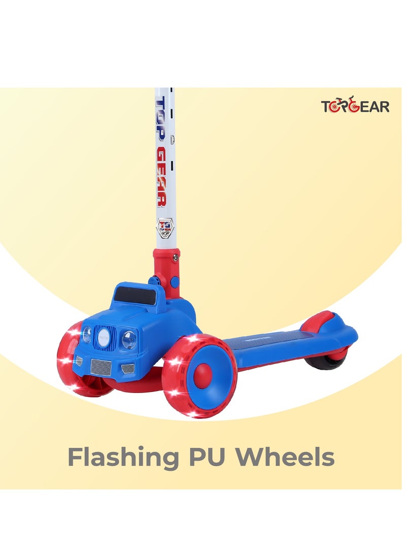 Top Gear Kids Scooter TG 865 – 3-Wheel Foldable Kick Scooter with PU Lighting Wheels, for Ages 3-12 - Red - Image 2