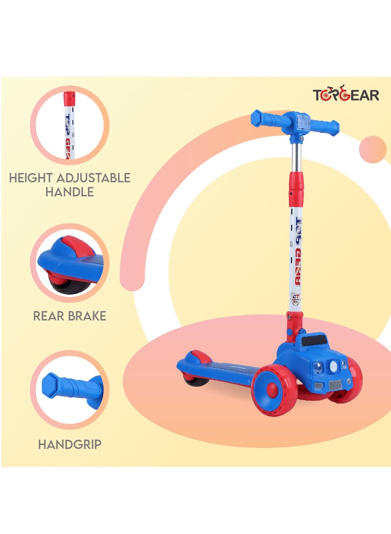 Top Gear Kids Scooter TG 865 – 3-Wheel Foldable Kick Scooter with PU Lighting Wheels, for Ages 3-12 - Red - Image 3
