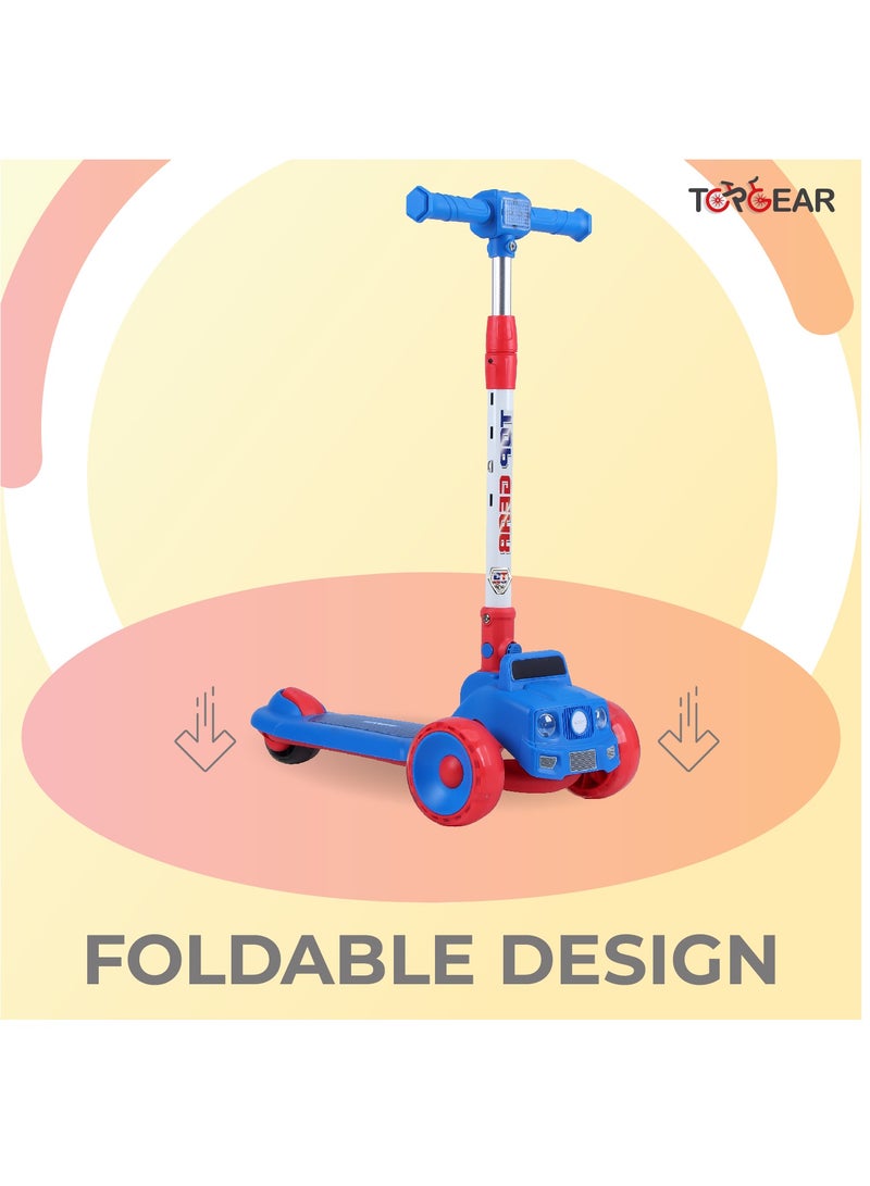 Top Gear Kids Scooter TG 865 – 3-Wheel Foldable Kick Scooter with PU Lighting Wheels, for Ages 3-12 - Red - Image 4
