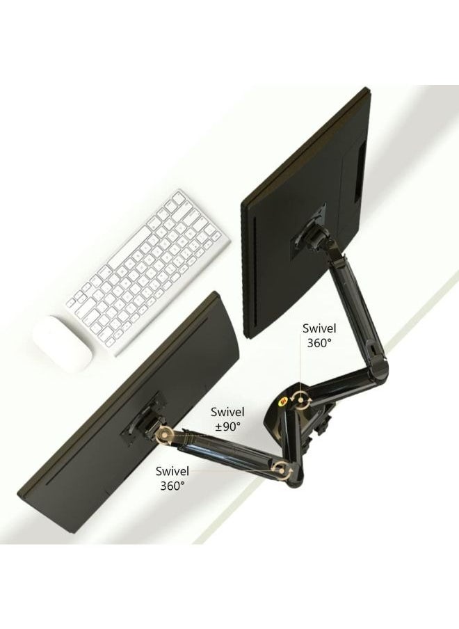 NB - NB North Bayou Dual Monitor Desk Mount Stand Full Motion Swivel Computer Monitor Arm for Two Screens 17-27 Inch with 4.4~19.8lbs Load Capacity for Each Display F160 - Image 1