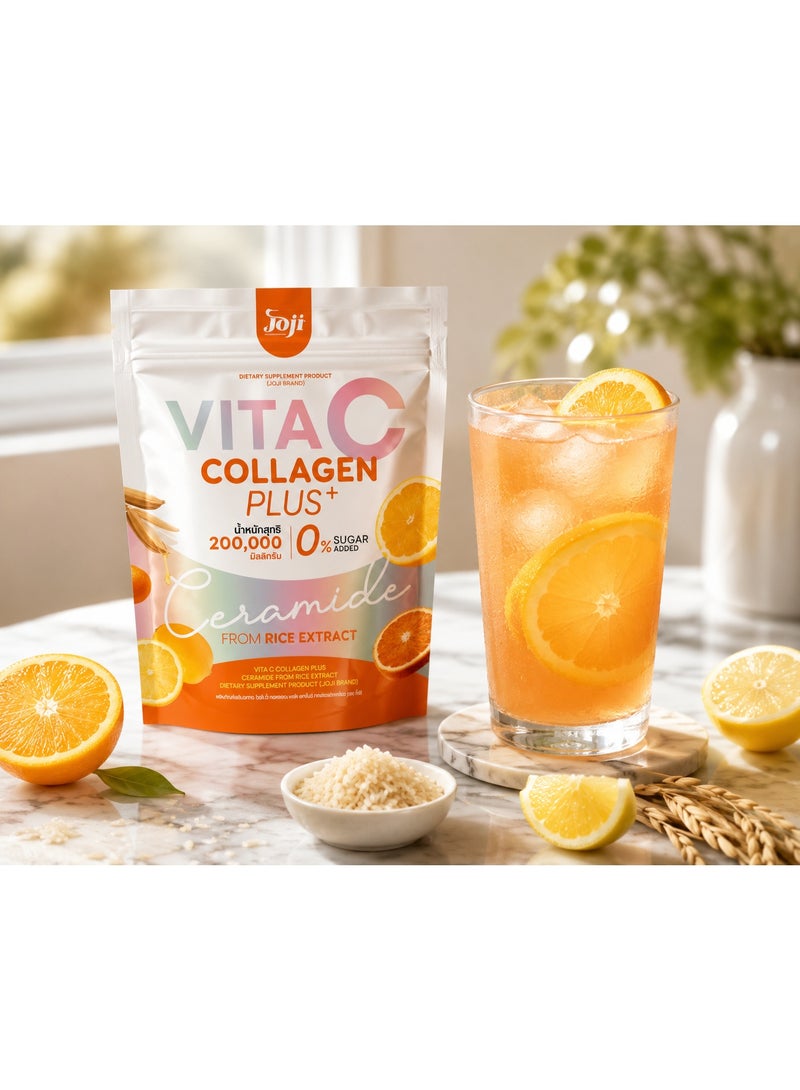 JOJI Vita C Collagen Plus Ceramide Drink Powder | Vitamin C, Fish Collagen Tripeptide & Rice Extract | 0% Sugar Added - Image 2