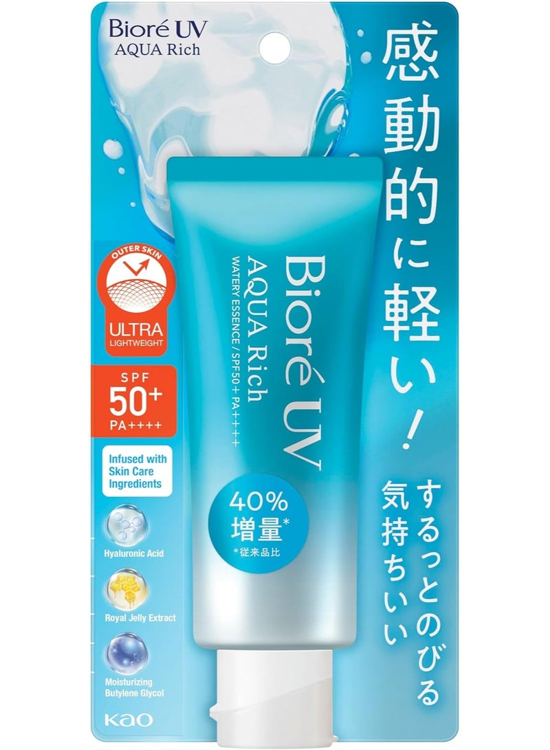 Biore UV Aqua Rich Watery Essence Sunscreen SPF50+ PA++++, Ultra Lightweight