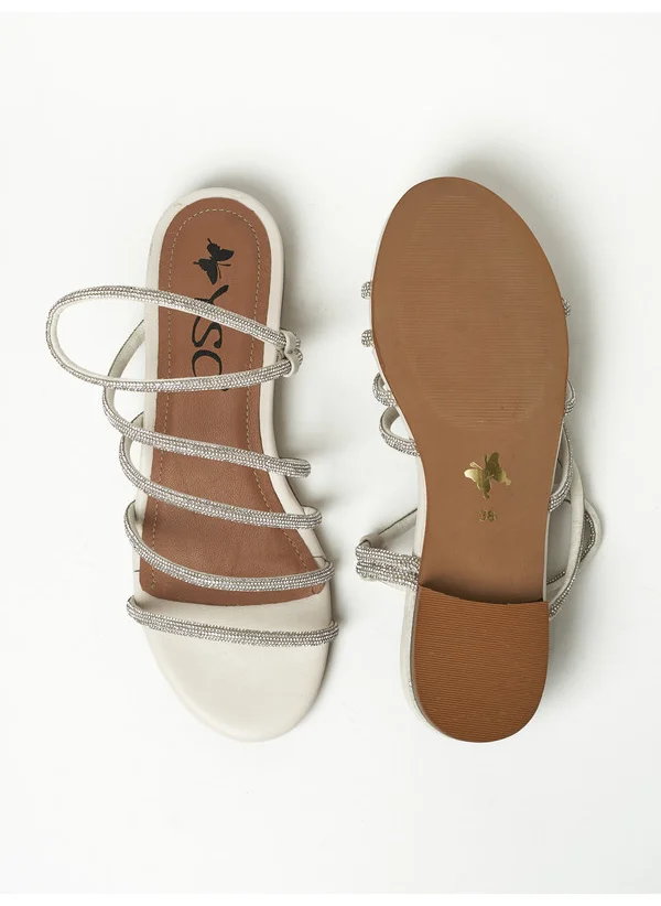 ييزو Y.SO Ladies Flat Sandals Silver | Made In India