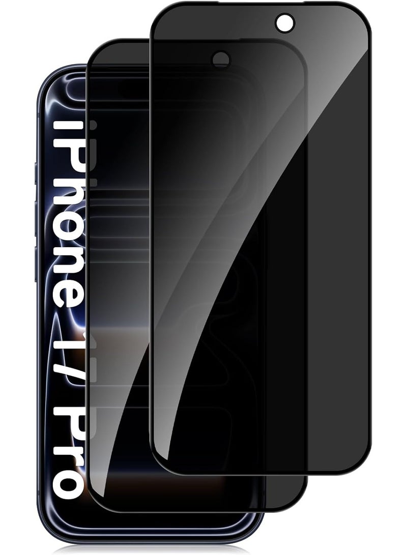 iPhone 17 Pro Privacy Tempered Glass with 2-Pack 9H Hardness Anti-Scratch 5D Privacy Protection Glass For iPhone 17 Pro 6.3-inch - Image 1