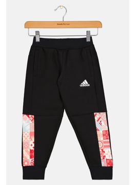 Adidas Kids Girl Sportswear Drawstring Training Sweatpants, Black Combo  - Image 1