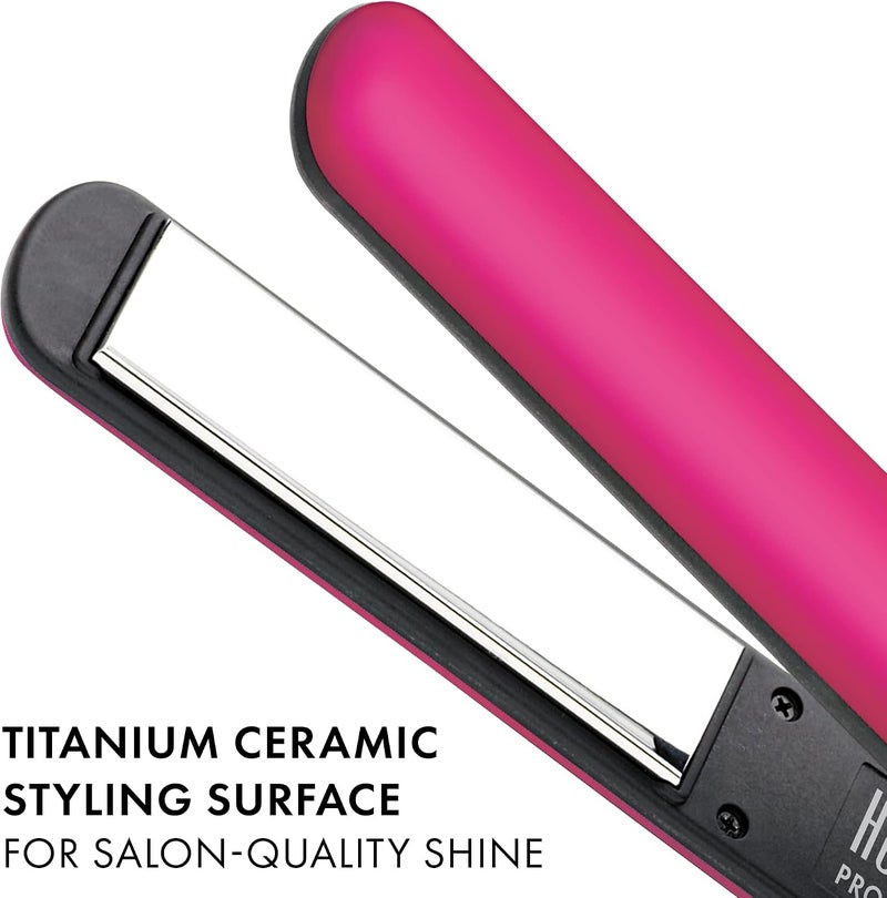 Hot Tools Professional Digital Titanium Flat Iron, 1 Inch, Pink - Image 2