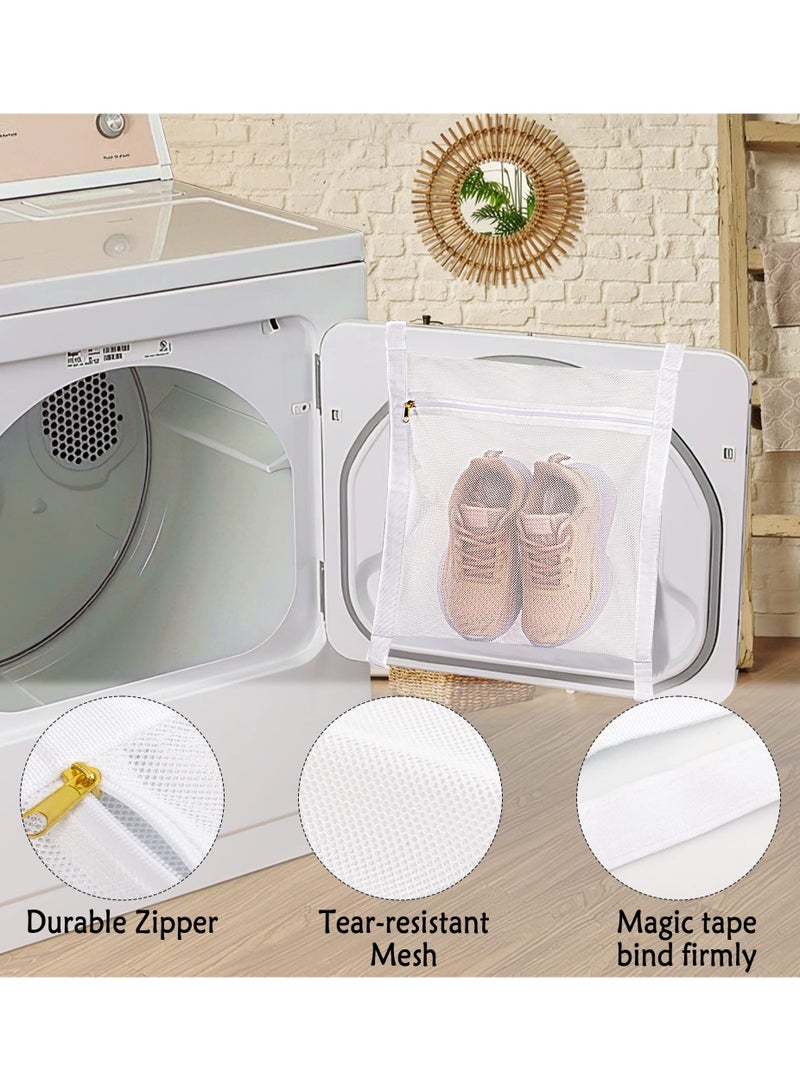 Sneaker Wash & Dry Net Bag for Dryer, 15.7x13.8 Inch Large HoneyComber Mesh Bags with Zipper and Strap for Shoes, Clothing, Laundry Reused Bag Tool (Large) 3 Pcs, Sneaker Wash & Dry Net Bag for Dryer - Image 3