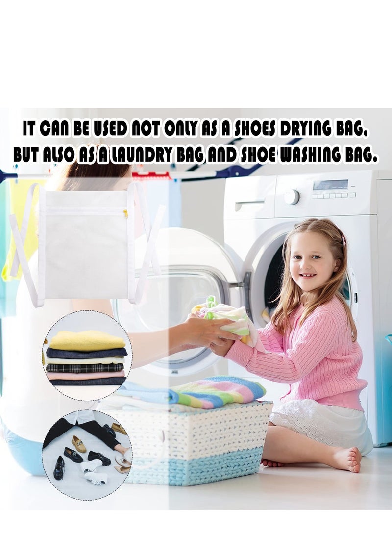 Sneaker Wash & Dry Net Bag for Dryer, 15.7x13.8 Inch Large HoneyComber Mesh Bags with Zipper and Strap for Shoes, Clothing, Laundry Reused Bag Tool (Large) 3 Pcs, Sneaker Wash & Dry Net Bag for Dryer - Image 5