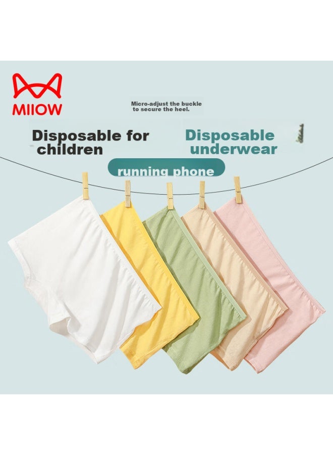 MIIOW Maoren Children's Disposable Underwear, Pure Cotton, Sterile, For Girls And Boys, No-wash Boxer Briefs, For Travel And Outings, Individually Packed  - Image 1