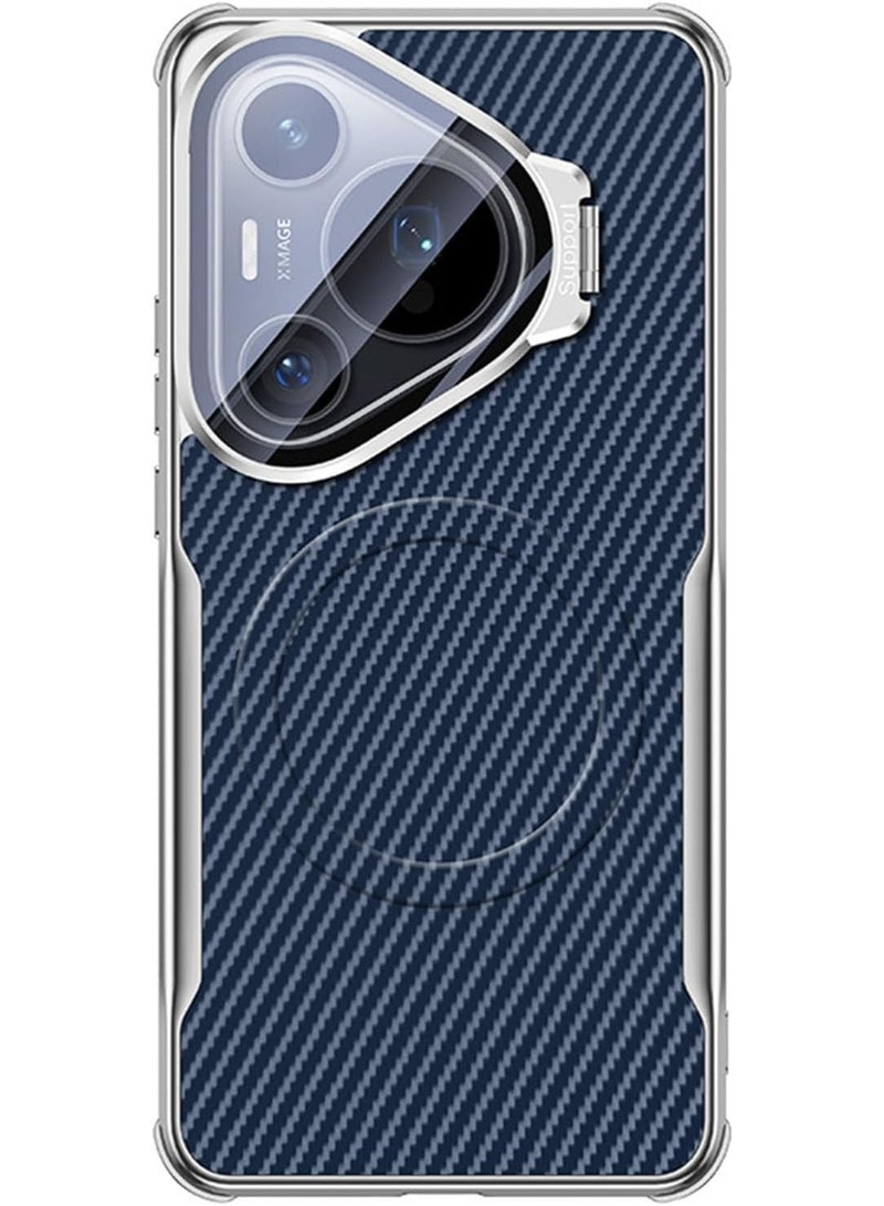 general Ultra Thin Case Compatible with Huawei Pura 80 Pro/80 Pro+, 【Compatible with Mag-Safe】 Carbon Fiber Texture Camera Case Anti-Fingerprint Protection Shock Cover with Stand - Image 1