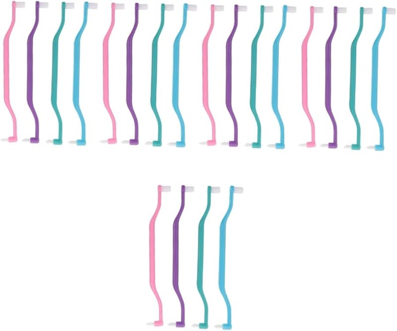 5 Pack 20pcs Ergonomic Interdental Brush Double Headed Compact Travel Toothbrush - Image 2