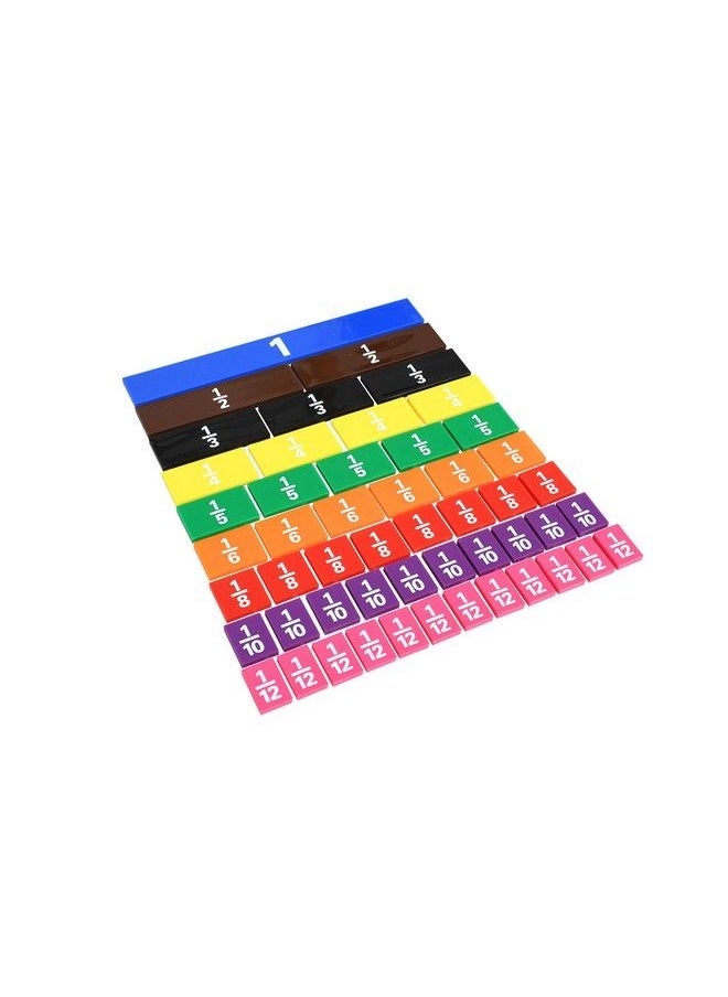 Learning Advantage Fraction/Decimal Tiles Set Of 51 Doublesided Rainbow Tiles Visual Handson Math Resource Teach Fractions Decimals And Equivalents 7673  - Image 3