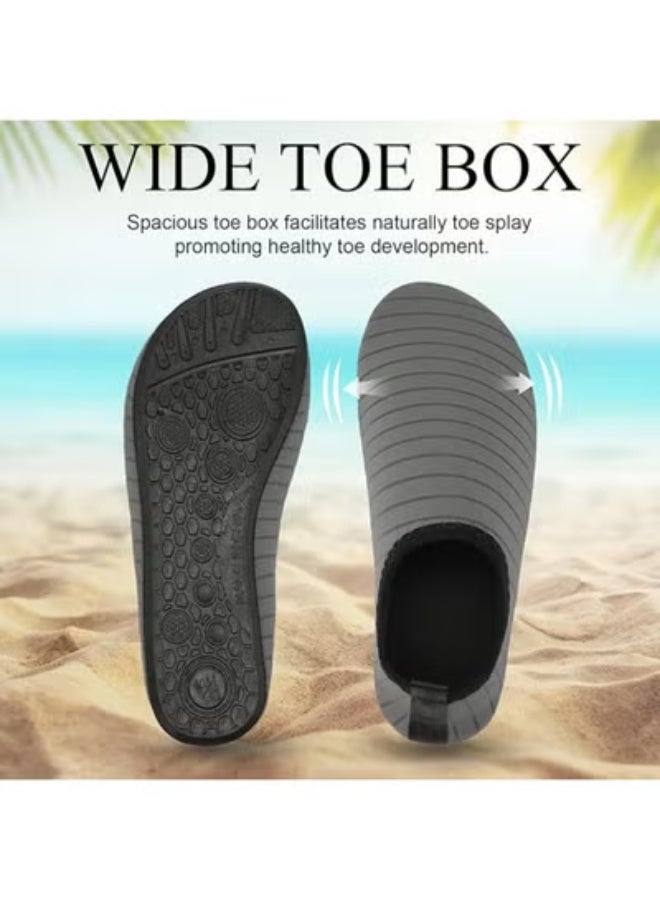 DURKU Water Shoes for Women Men Kids, Barefoot Quick-Dry Aqua Water Socks Slip-on Swim Beach Shoes for Snorkeling Surfing Kayaking Beach Walking Yoga (Grey) - Image 5