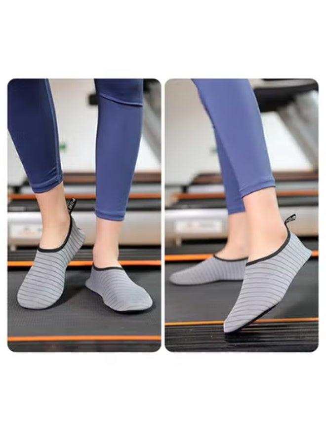DURKU Water Shoes for Women Men Kids, Barefoot Quick-Dry Aqua Water Socks Slip-on Swim Beach Shoes for Snorkeling Surfing Kayaking Beach Walking Yoga (Grey) - Image 2