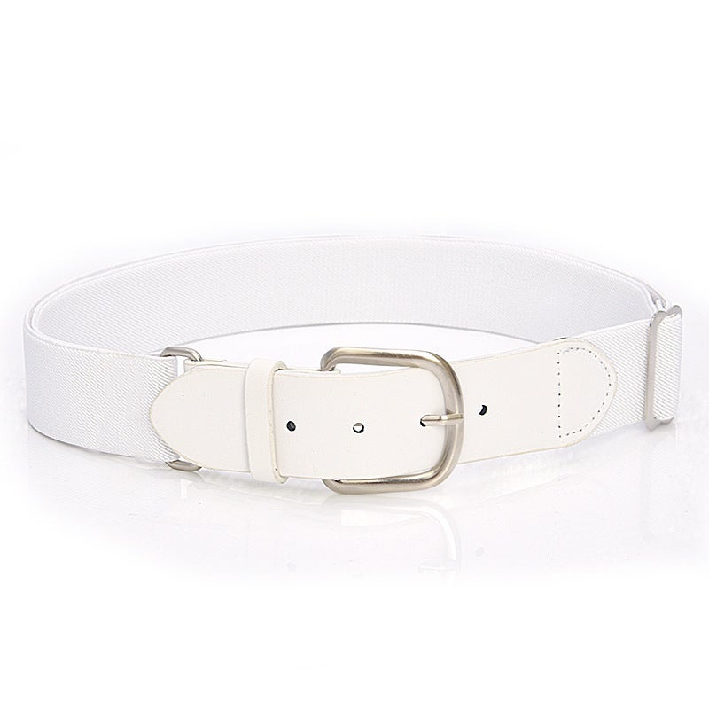 Elastic Baseball Belt for Men and Women White
