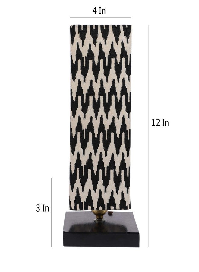 tu casa Table Lamps Black Metal Base with Black/White Cotton (Chevron Print) Shades for Home Décor, Bedrooms, Living Room, Gifting, Diwali Decoration, Dining Space, Study Room, Restaurants (H-12) - Image 5