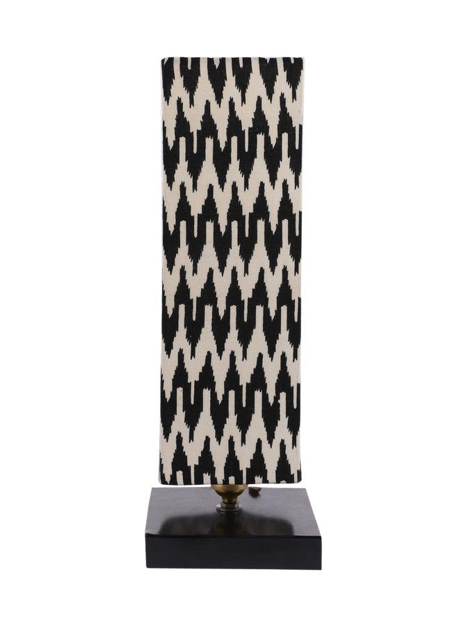tu casa Table Lamps Black Metal Base with Black/White Cotton (Chevron Print) Shades for Home Décor, Bedrooms, Living Room, Gifting, Diwali Decoration, Dining Space, Study Room, Restaurants (H-12) - Image 4