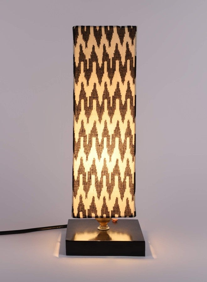 tu casa Table Lamps Black Metal Base with Black/White Cotton (Chevron Print) Shades for Home Décor, Bedrooms, Living Room, Gifting, Diwali Decoration, Dining Space, Study Room, Restaurants (H-12) - Image 3