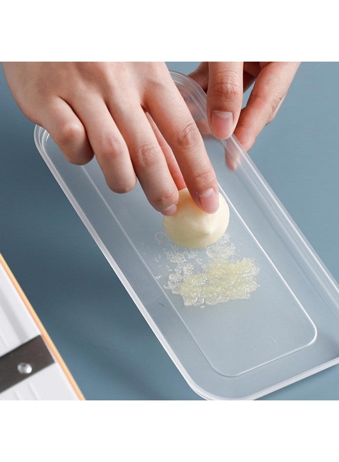 Potency Stainless Steel Mandoline Food Slicer With Container - For Kitchen, Potato, Tomato, Carrot, Onion - Julienne Shredder (Yellow) - Image 5