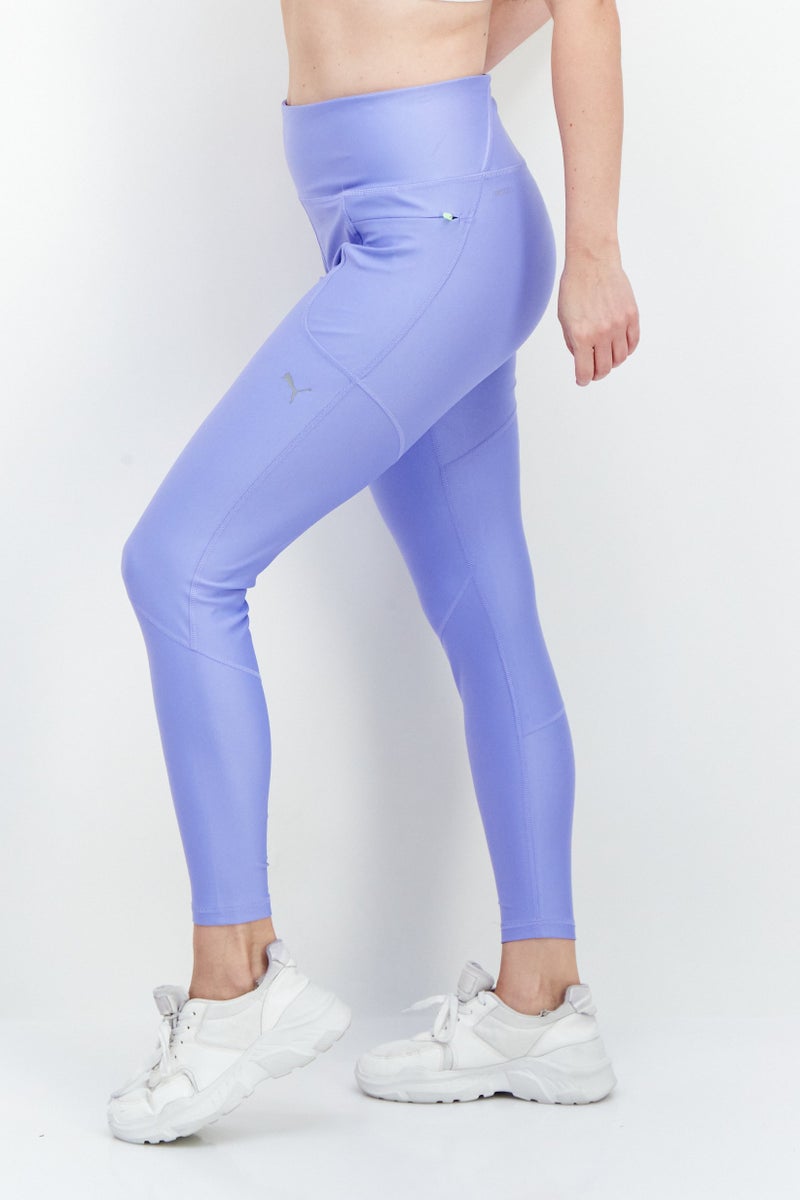PUMA سراويل تدريب رياضية للنساء بشعار العلامة التجارية، بنفسجي - Image 3
