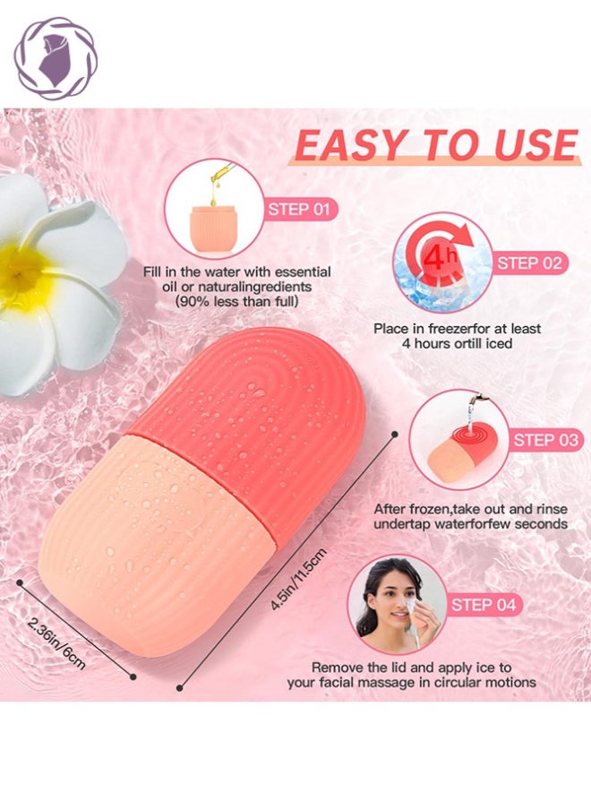 KHAJUL Ice Roller For Face, Beauty Facial Massage Ainkcne Puffiness Relief Pink  - Image 2